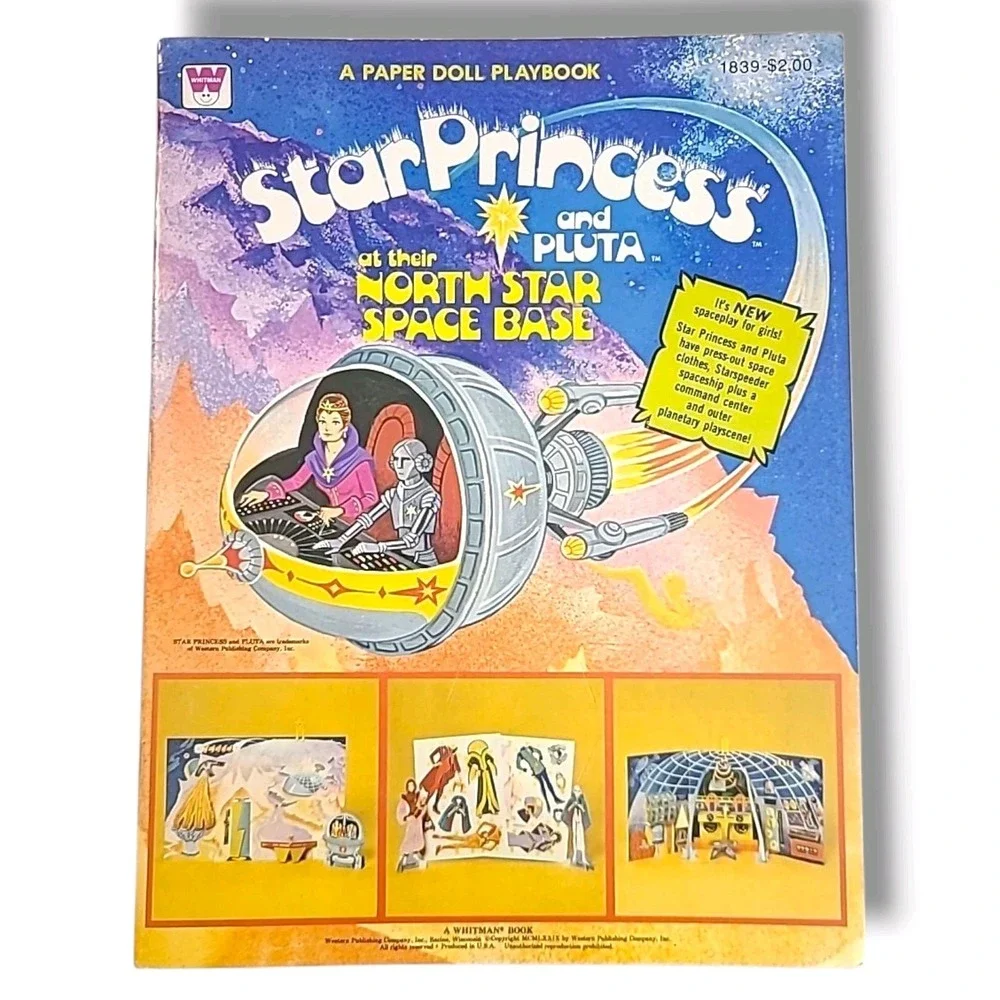 Star Princess & Pluto Paper Doll Playbook Space Base Uncut 1980s